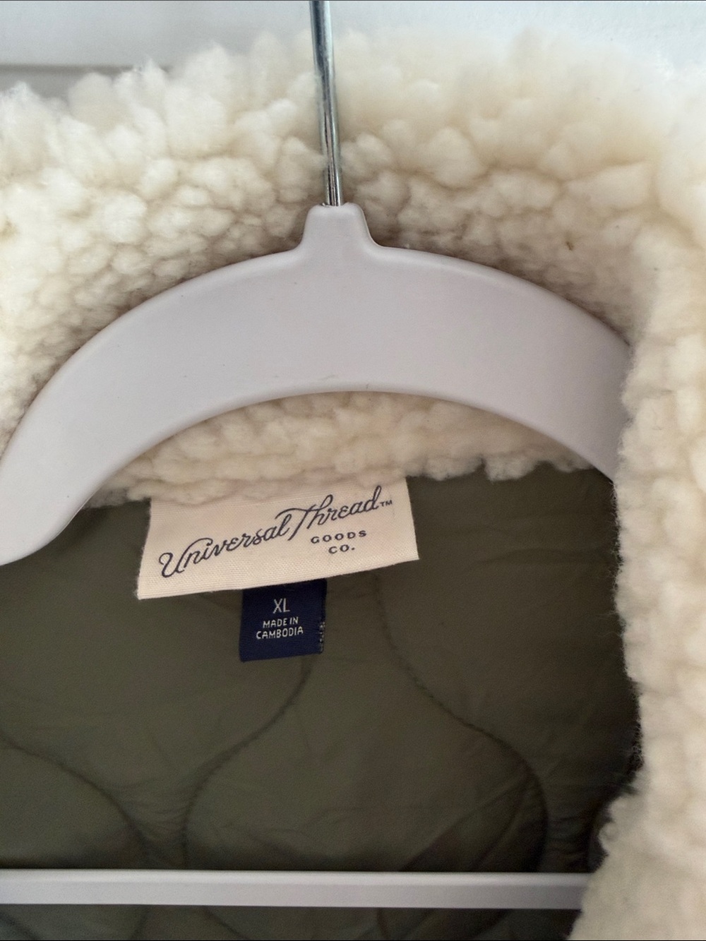 Universal Thread Olive Green Quilted Jacket w/ Sherpa Collar XL - Picture 2 of 5